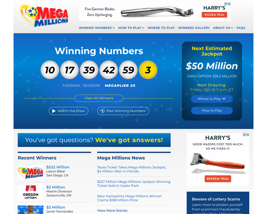 Mega Millions - LoterijErvaringen